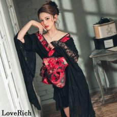 画像13: 【高級ライン】【2カラー/2点セット】総レース ロングテール 和柄 豪華 帯 花魁 着物 ドレス コスプレ ハロウィン キャバドレス (13)