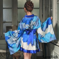 画像17: 【2点セット/3カラー】花柄 フリル ミニ 豪華 帯 リボン 花魁 着物 ドレス コスプレ イベント ハロウィン (17)