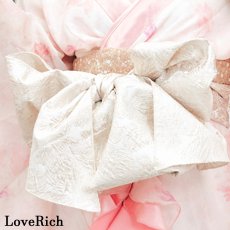 画像18: 送料無料！【高級ライン】【2点セット】ふんわり花柄 豪華 帯 花魁 着物 ドレス コスプレ イベント ハロウィン (18)