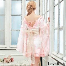 画像20: 送料無料！【高級ライン】【2点セット】ふんわり花柄 豪華 帯 花魁 着物 ドレス コスプレ イベント ハロウィン (20)