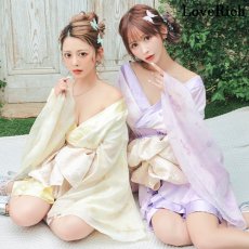 画像1: 送料無料！【高級ライン】【2点セット】ふんわり花柄 豪華 帯 花魁 着物 ドレス コスプレ イベント ハロウィン (1)
