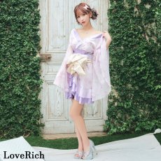 画像7: 送料無料！【高級ライン】【2点セット】ふんわり花柄 豪華 帯 花魁 着物 ドレス コスプレ イベント ハロウィン (7)