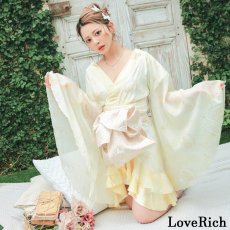 画像12: 送料無料！【高級ライン】【2点セット】ふんわり花柄 豪華 帯 花魁 着物 ドレス コスプレ イベント ハロウィン (12)
