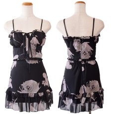 画像12: 【SMLサイズ】モノトーン 2WAY 花柄 セットアップ ミニドレス キャバドレス  (12)