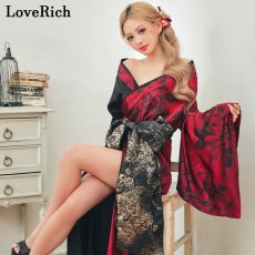 画像10: 送料無料！【高級ライン】【2点セット/2カラー】艶花 ロング 前開き 豪華 帯 花魁 着物 ドレス コスプレ ハロウィン キャバドレス (10)