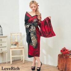 画像13: 送料無料！【高級ライン】【2点セット/2カラー】艶花 ロング 前開き 豪華 帯 花魁 着物 ドレス コスプレ ハロウィン キャバドレス (13)