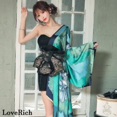 画像4: 【高級ライン】【2点セット】艶華 花柄 ワンショル スカーフ レース 豪華 帯 花魁 着物 ドレス コスプレ ハロウィン キャバドレス (4)