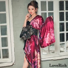 画像8: 【高級ライン】【2点セット】艶華 花柄 ワンショル スカーフ レース 豪華 帯 花魁 着物 ドレス コスプレ ハロウィン キャバドレス (8)
