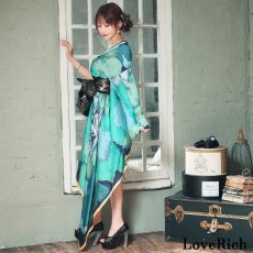 画像13: 【高級ライン】【2点セット】艶華 花柄 ワンショル スカーフ レース 豪華 帯 花魁 着物 ドレス コスプレ ハロウィン キャバドレス (13)