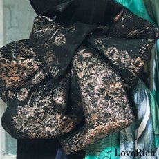 画像11: 【高級ライン】【2点セット】艶華 花柄 ワンショル スカーフ レース 豪華 帯 花魁 着物 ドレス コスプレ ハロウィン キャバドレス (11)