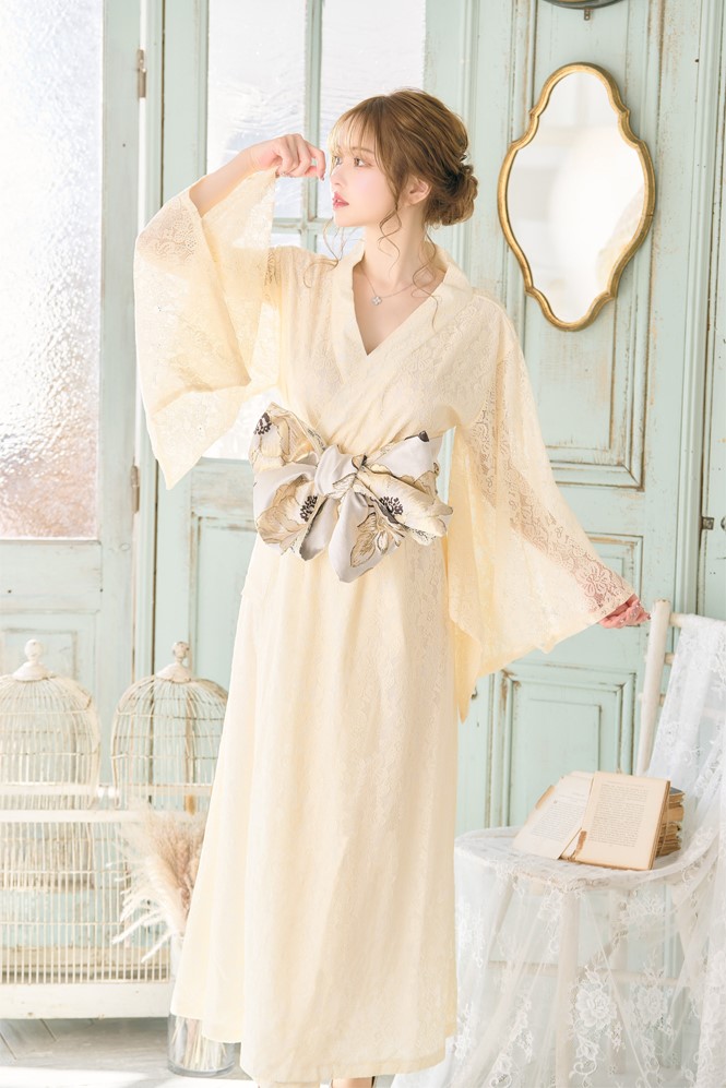 売れ筋アイテムラン 総レース ロング 浴衣風 豪華 花魁 着物 ドレス